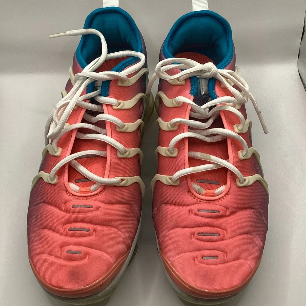 Ladies Nike Air VaporMax Plus Lava Glow Pink Blue Shoes Sneakers Size‎ 9